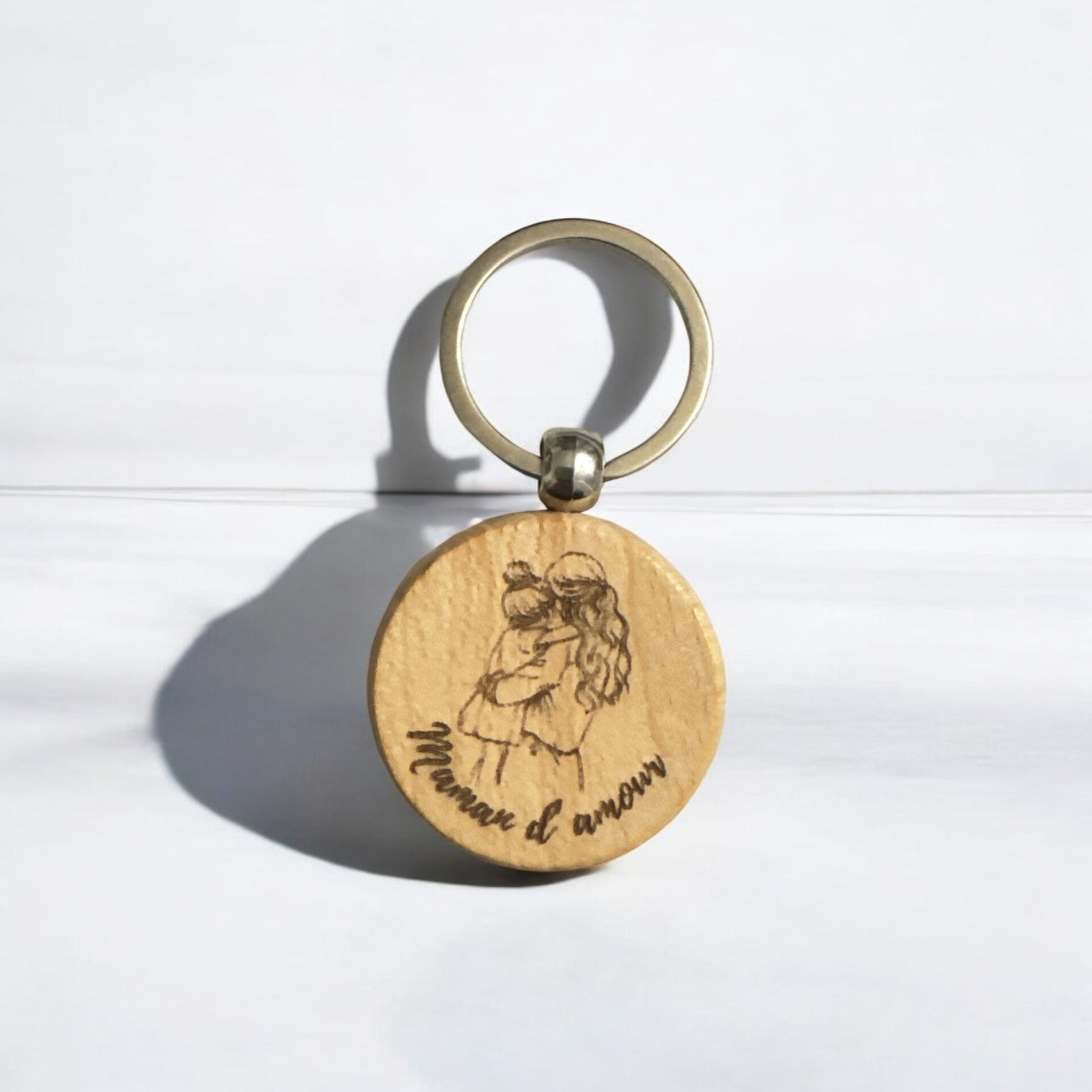 Porte clé en bois gravé à personnaliser