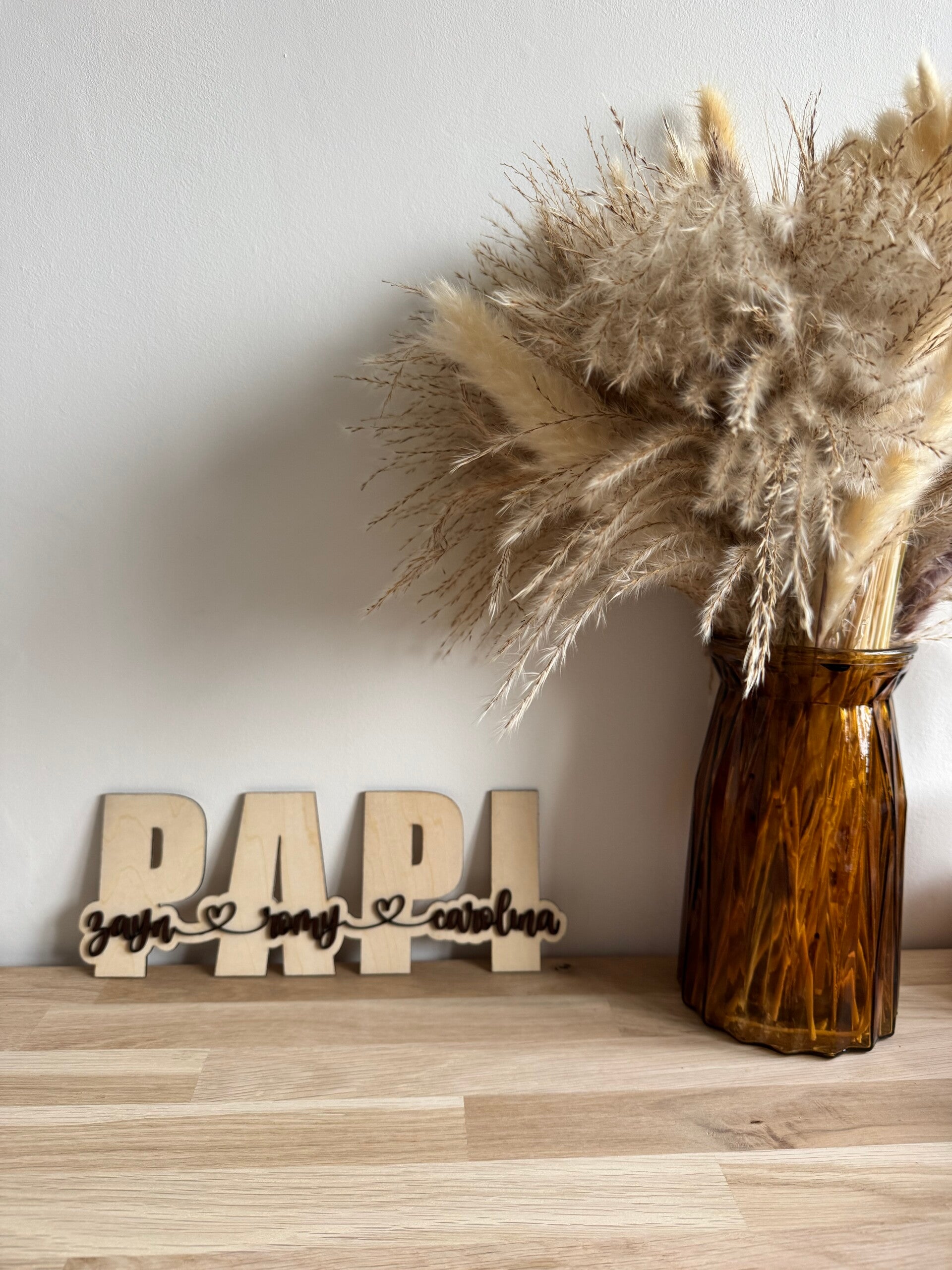 Enseigne Papi en bois gravé à personnaliser