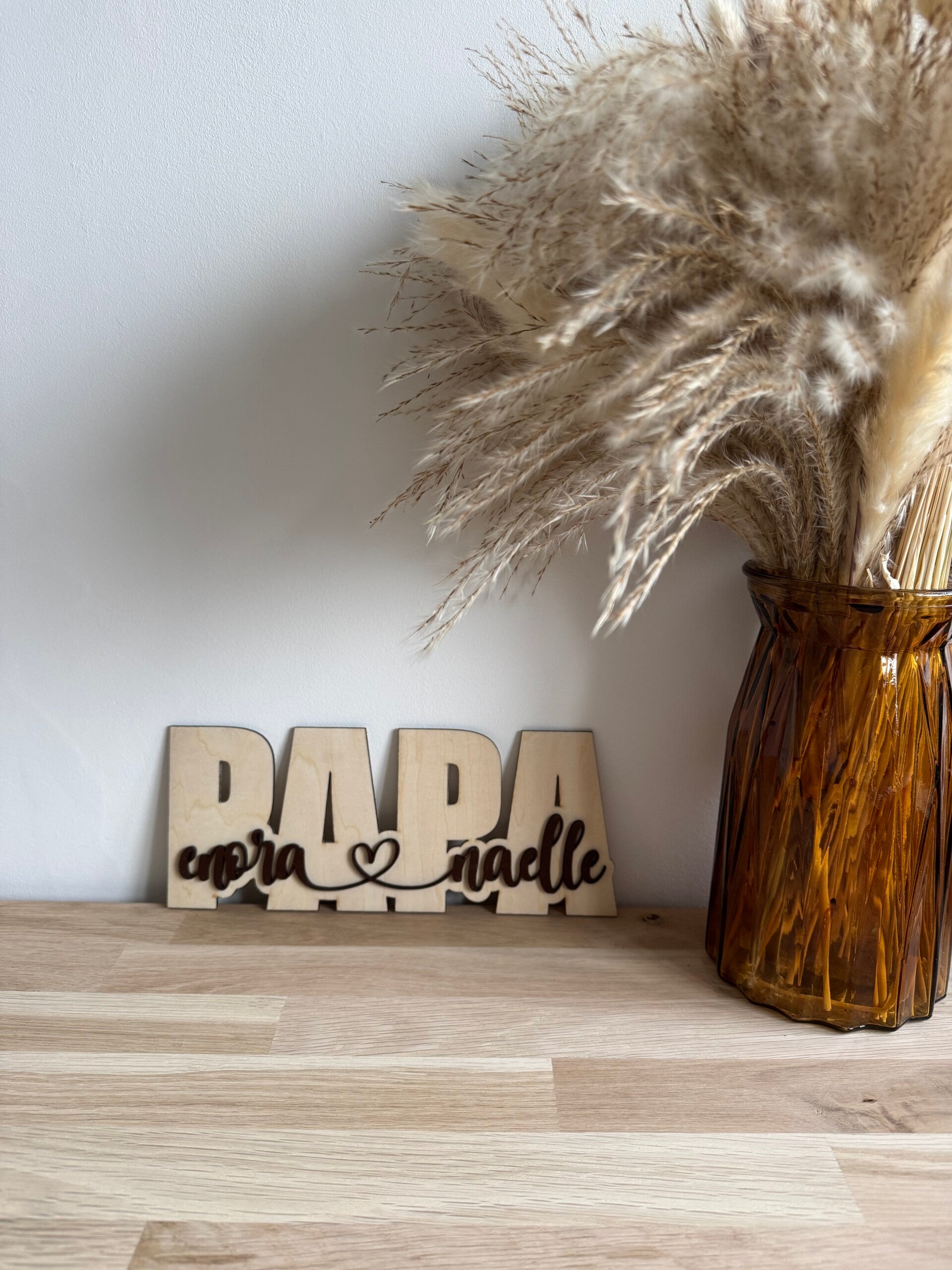 Enseigne Papa en bois gravé à personnaliser