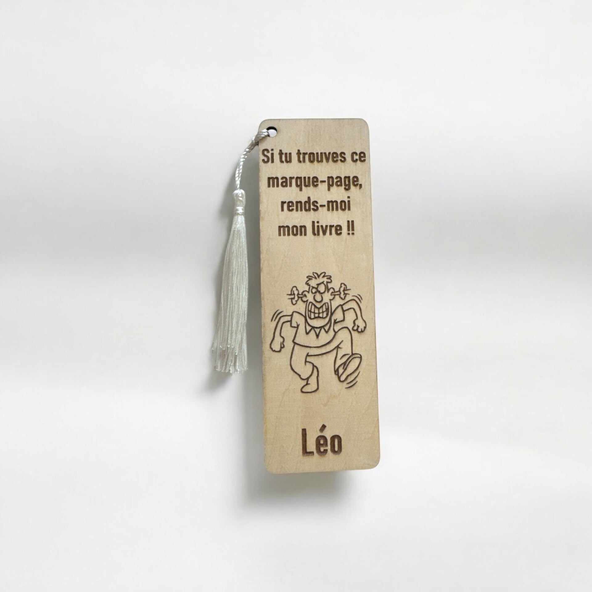 Marque page en bois personnalisé gravé RENDS MOI MON LIVRE