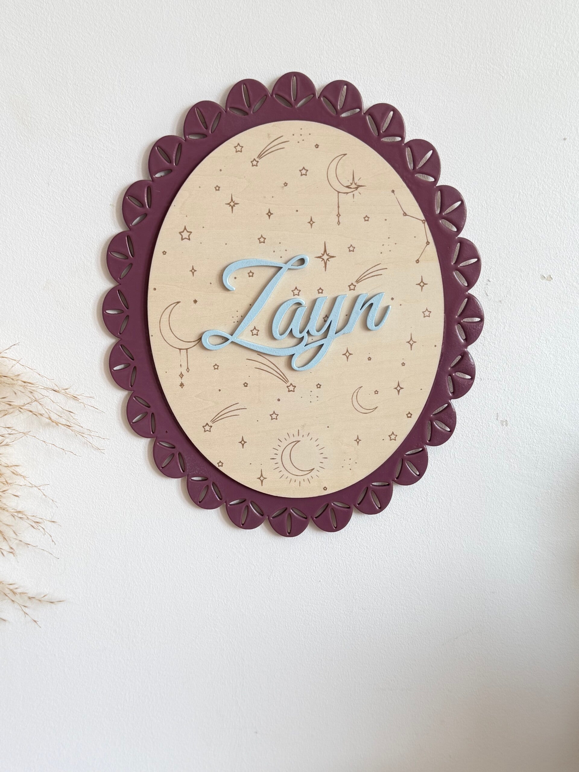 Plaque décorative personnalisée Ciel Étoilé – Prénom en relief