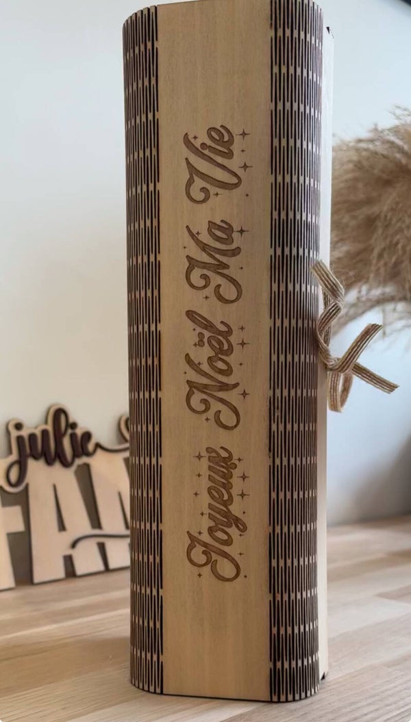 Boîte bouteille de vin en bois personnalisée cadeau original