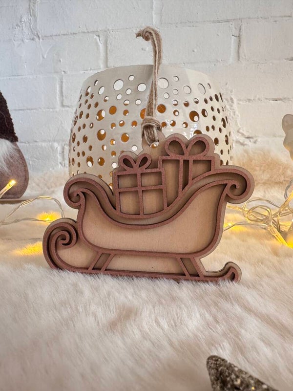 Boule de Noël traîneau du Père Noël personnalisée