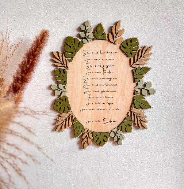Cadre “Feuilles de caractère” Personnalisé