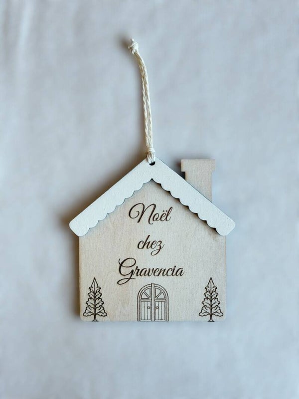 Maison de Noël en bois personnalisée – Noël d’antan