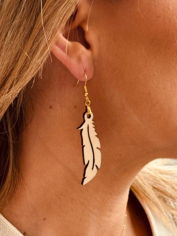 Boucles d'oreilles "Plume Sauvage" 🪶✨