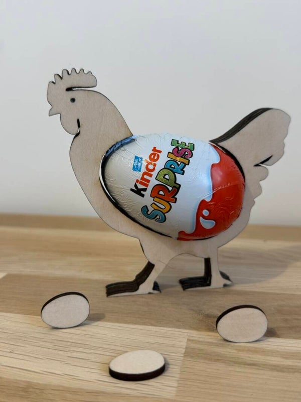 Poule porte-œuf de Pâques en bois