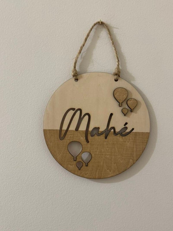 🎈 Plaque personnalisée prénom – Collection Montgolfière