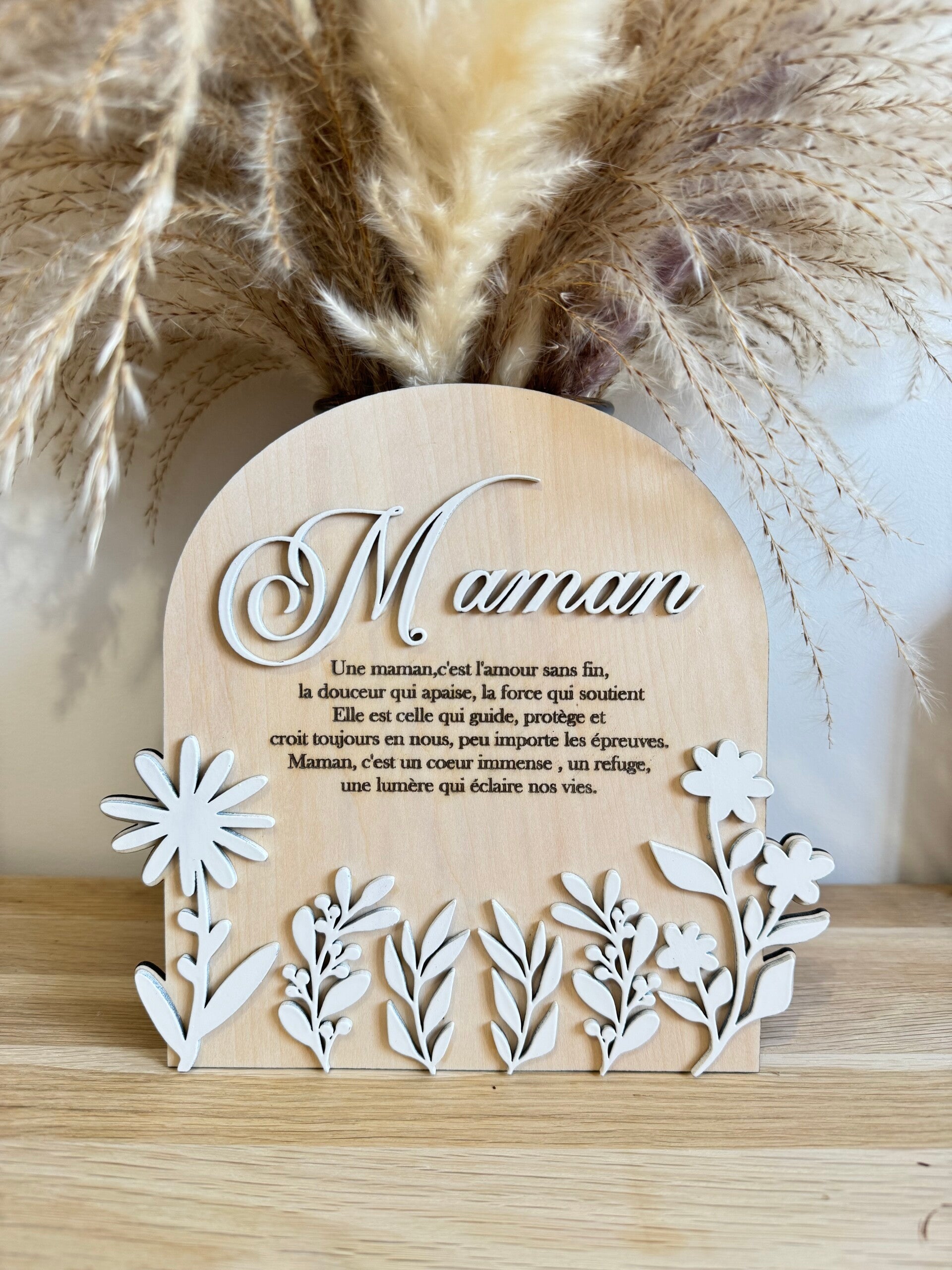 Cœur de Maman – Plaque personnalisée en bois