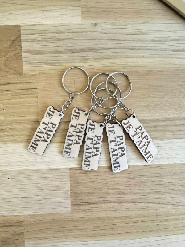 Porte-clé bois “Je t’aime Papa”