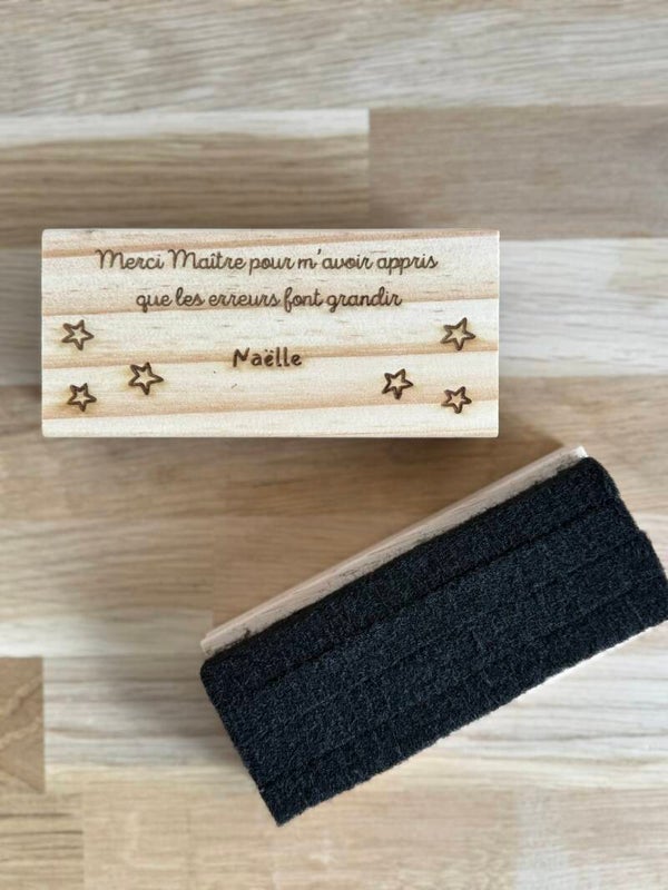 Brosse à tableau personnalisée – Merci Maîtresse / Merci Maître