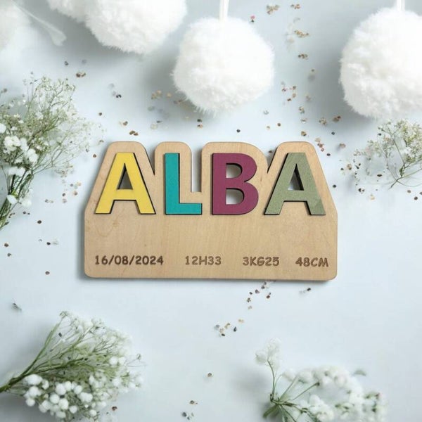 Puzzle prénom en bois personnalisé