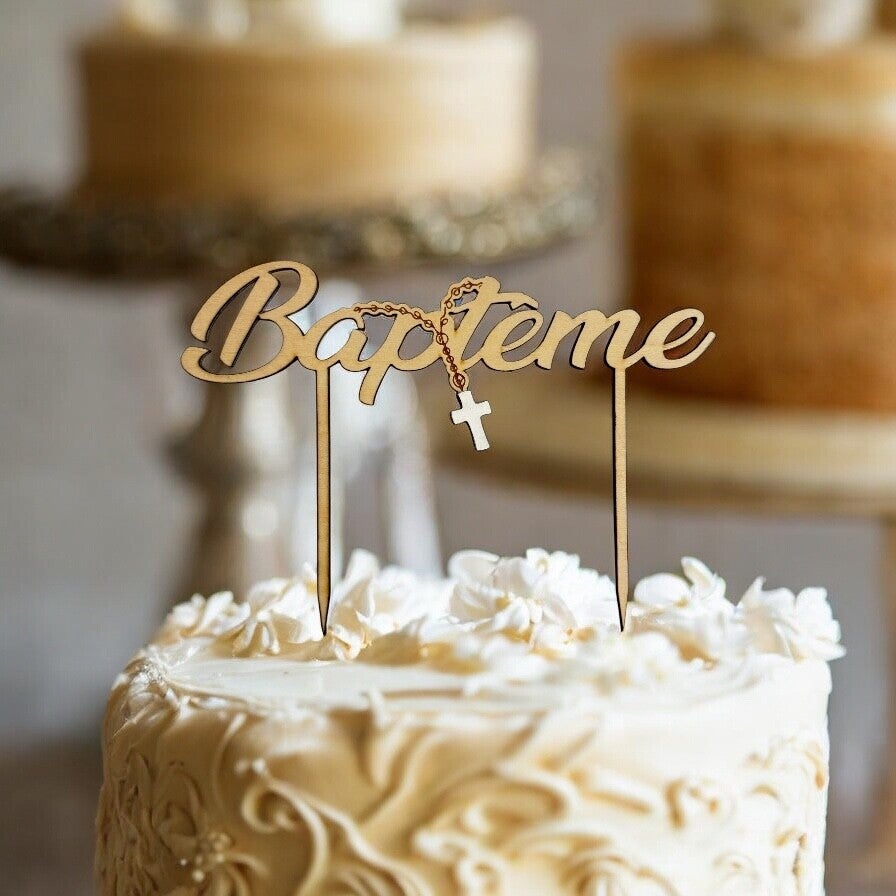 ✝️ Cake Topper Écriture – Une touche divine pour votre dessert 🎂