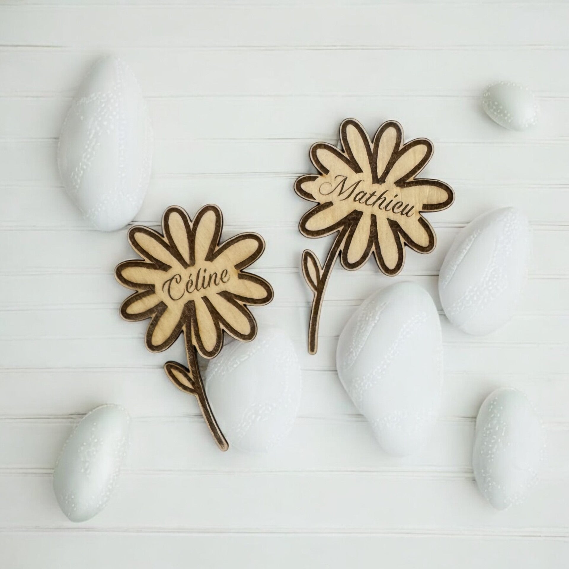 🌸 Marque-place Fleur personnalisée – Élégance et nature 🌸