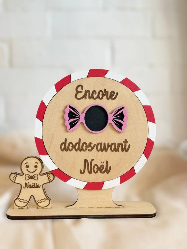 Compteur de dodos avant Noël personnalisé en bois – La Fabrique des douceurs