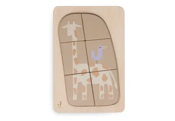 Jollein - Houten Puzzel - Jungle Jambo - Nougat