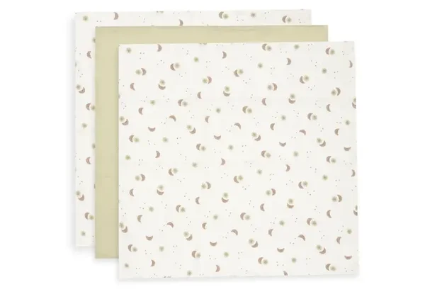 Jollein - Hydrofiele Doek Small 70x70cm - Over the Moon - 3 Stuks