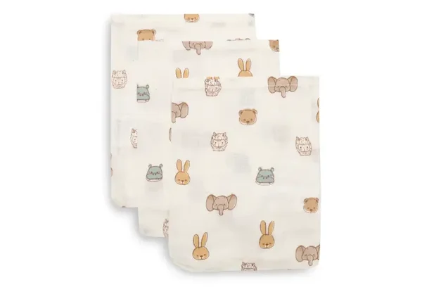 Jollein - Hydrofiel Washandje 15x20cm - Jollies - 3 Stuks