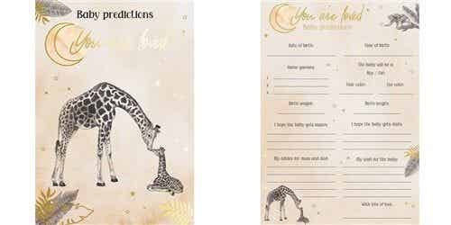 Safari Nude Baby voorspellingskaarten -20 stuks