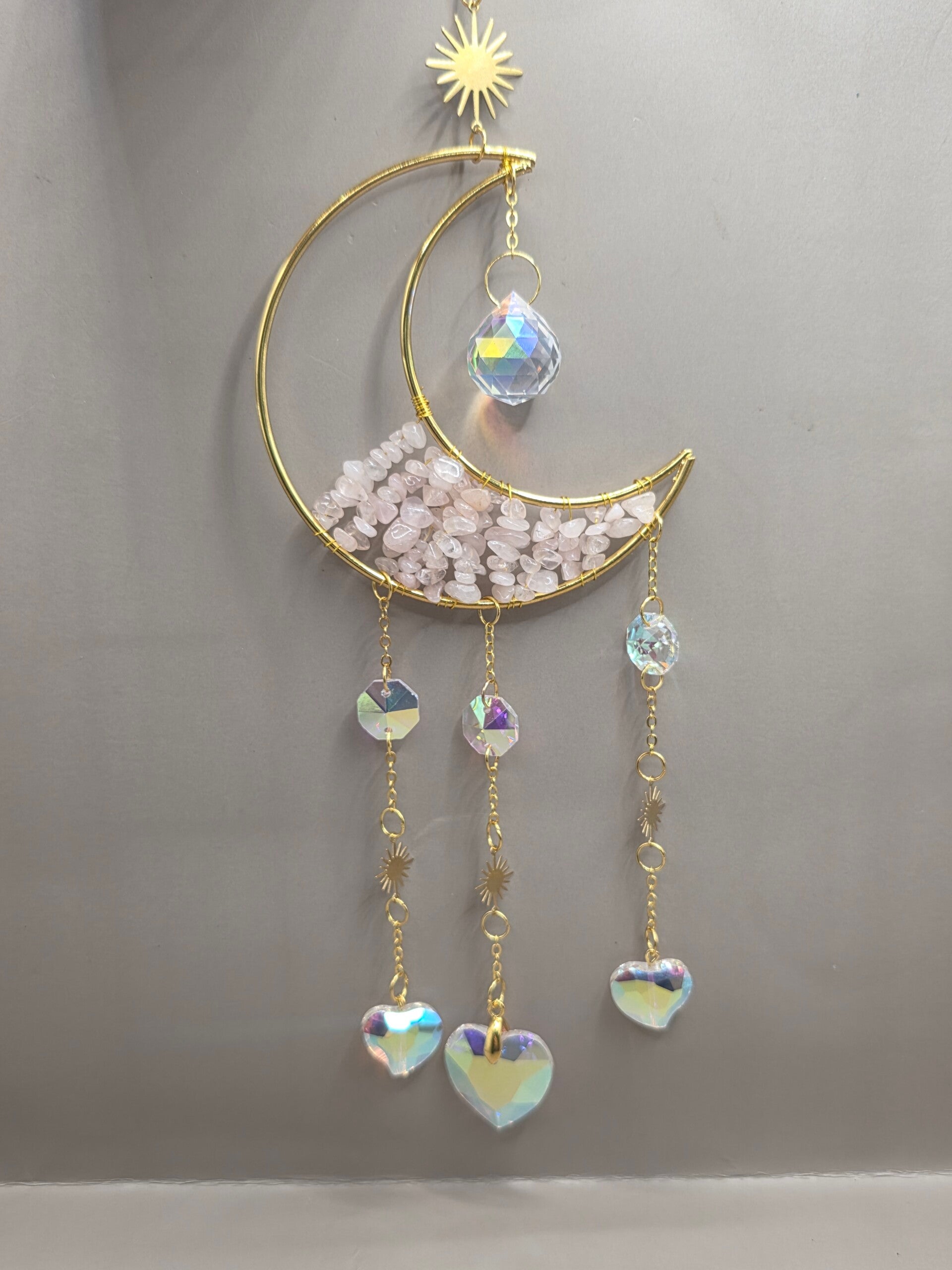 Sonnenfänger mit Kristallen Rosa