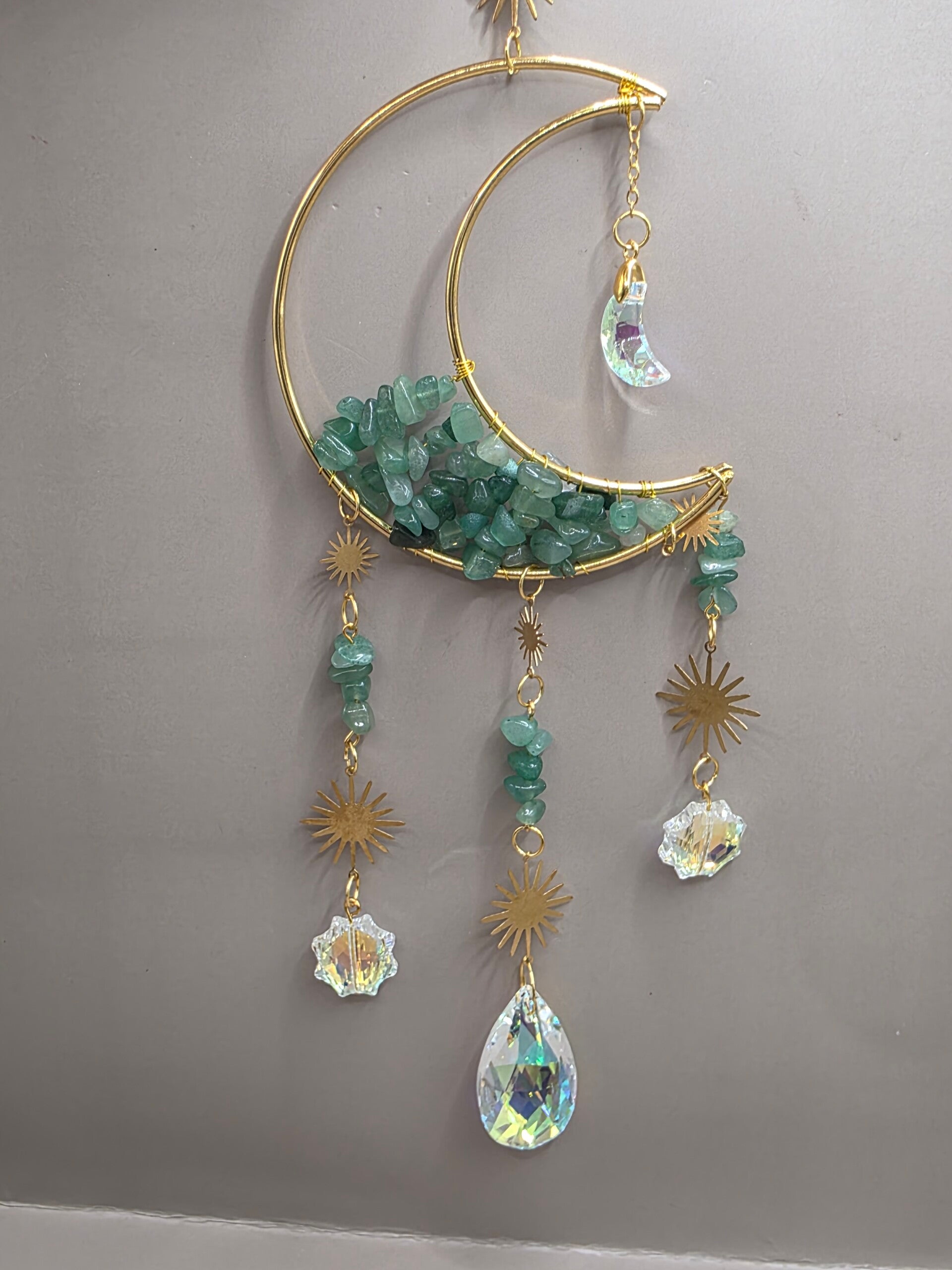 Sonnenfänger mit Kristallen Grün