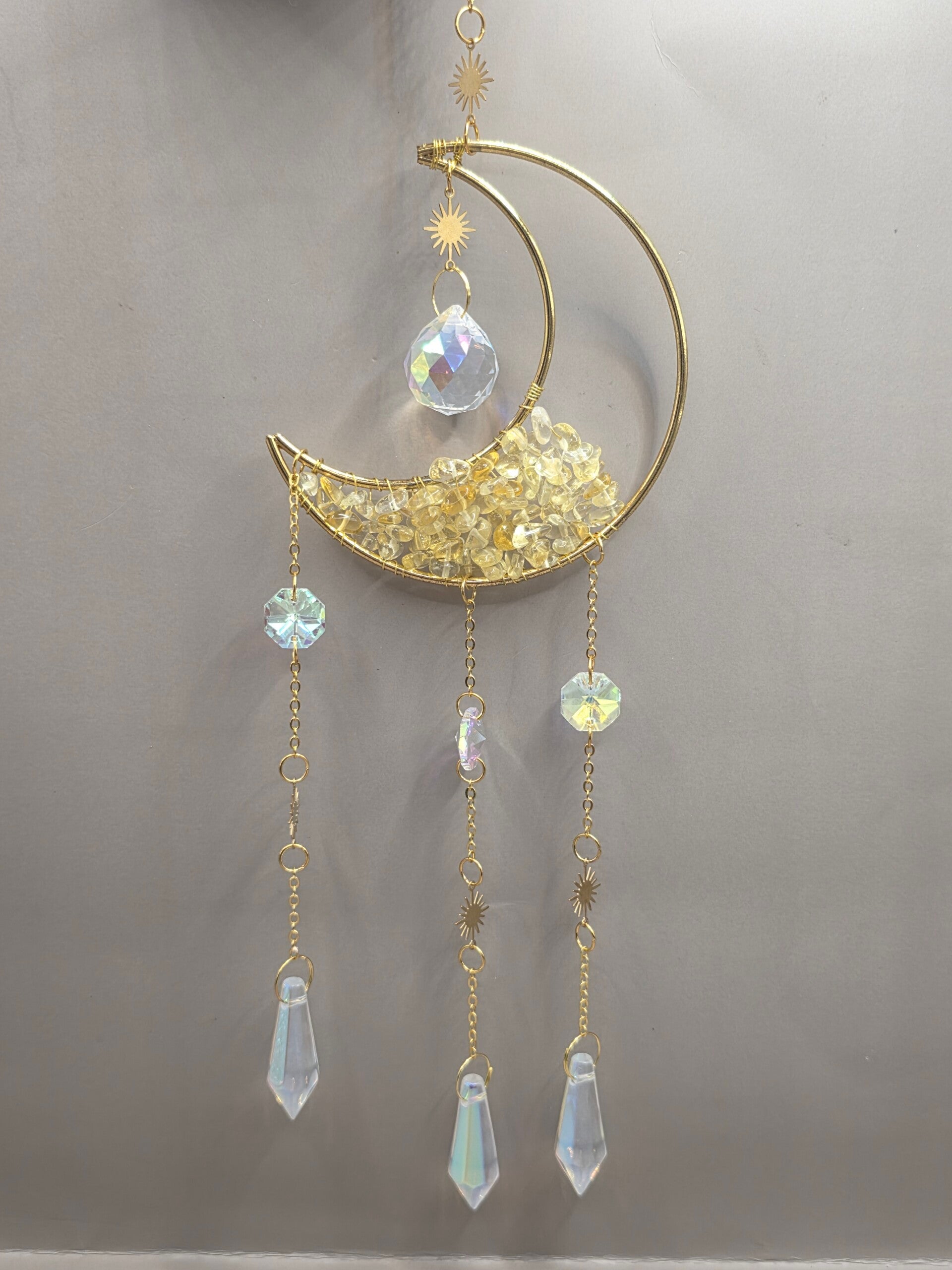 Sonnenfänger mit Kristallen Gelb