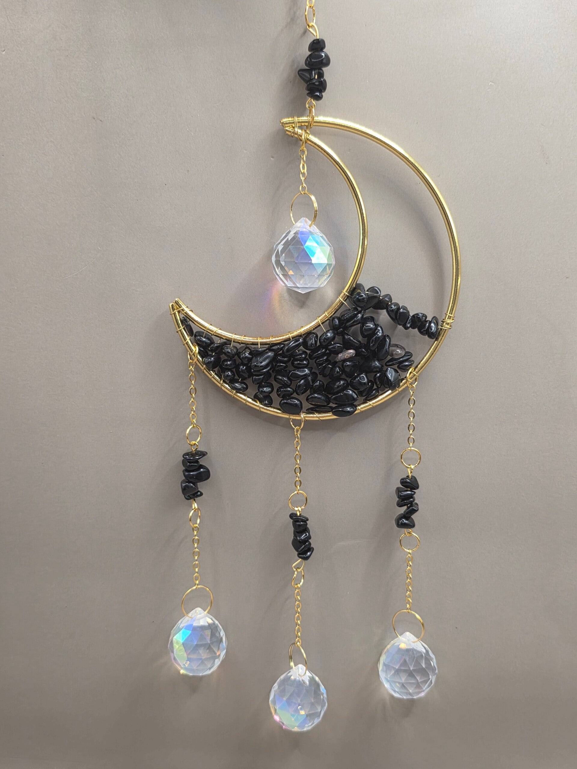 Sonnenfänger mit Kristallen Schwarz