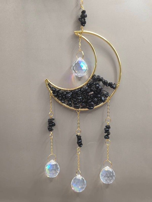 Sonnenfänger mit Kristallen Schwarz