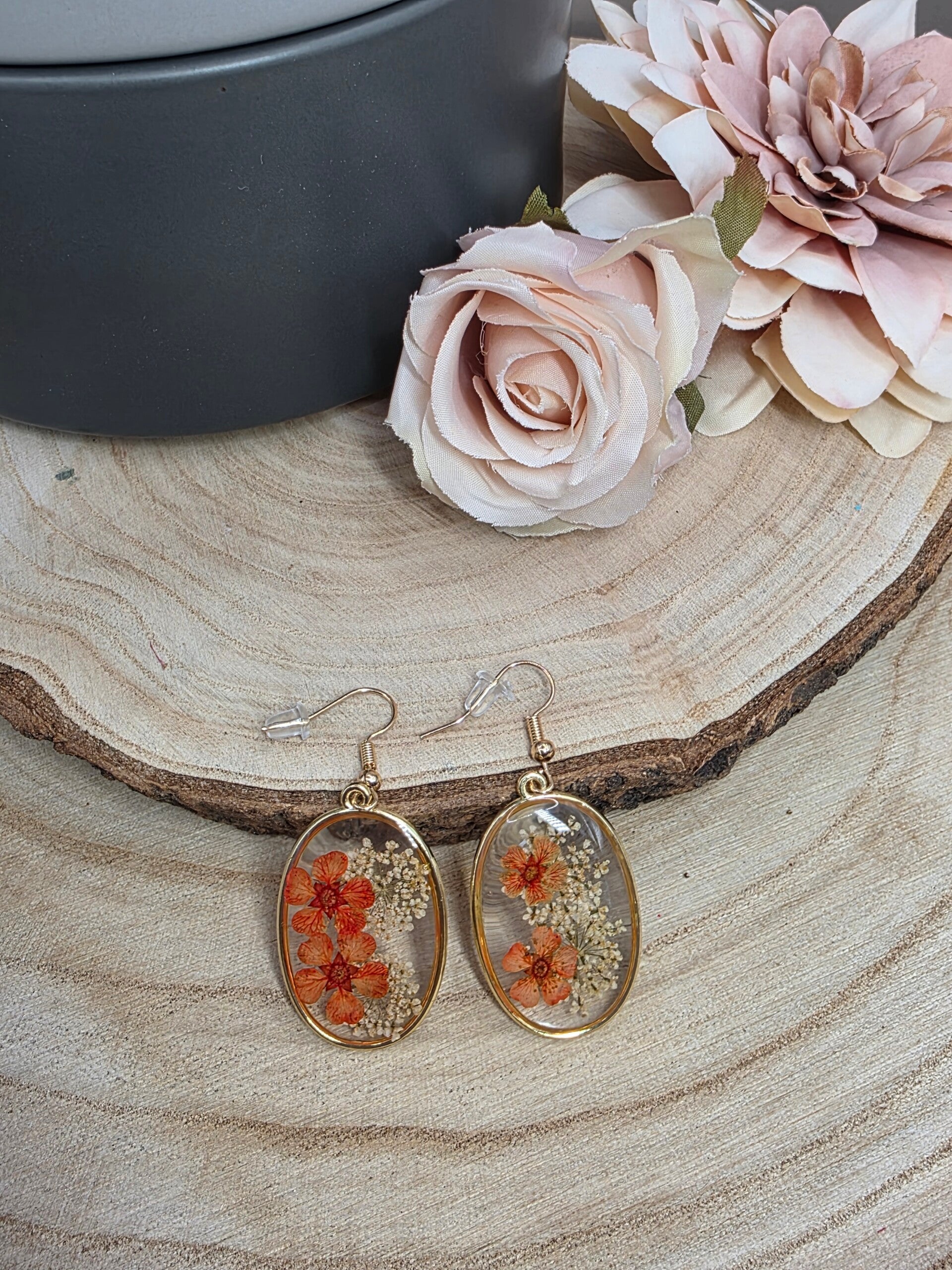 Ohrringe Blüten Orange