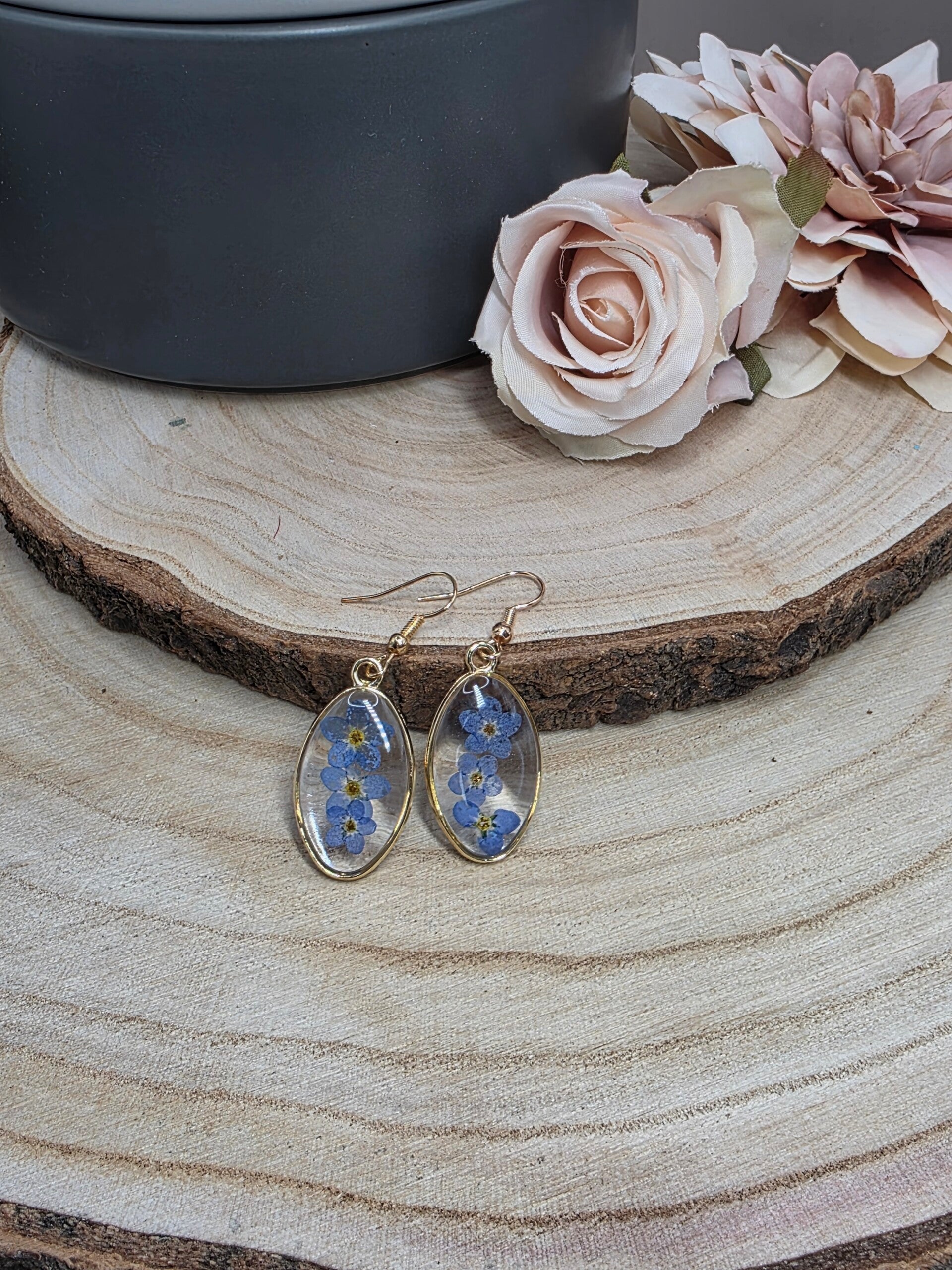 Ohrringe Blüten Lila Blau