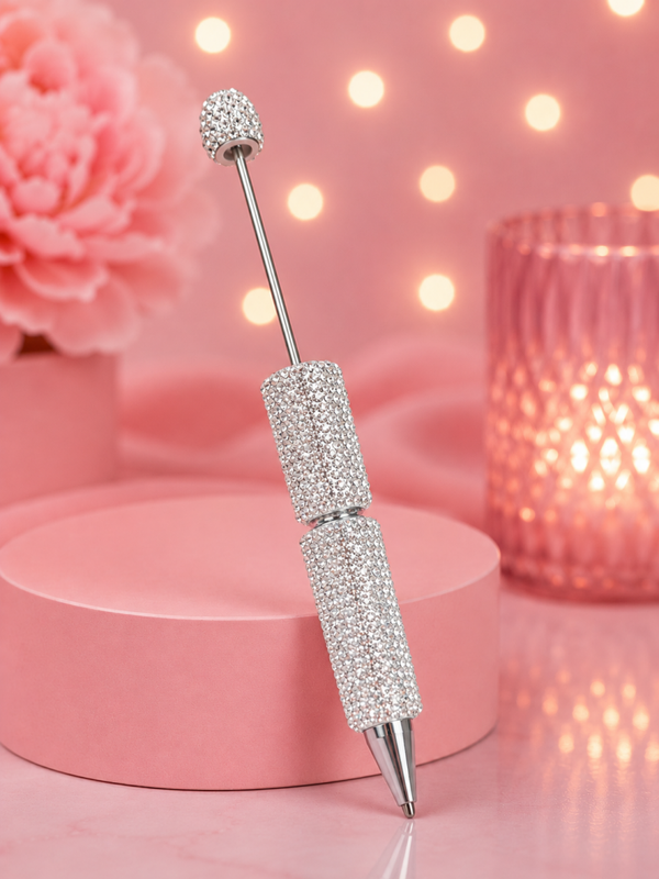 Kugelschreiber Glitzer silber