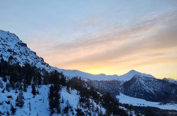 Abenddämmerung Bild Tschierv Ofenpass