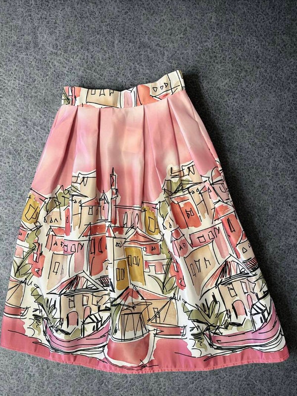 Gonna ampia Midi edifici