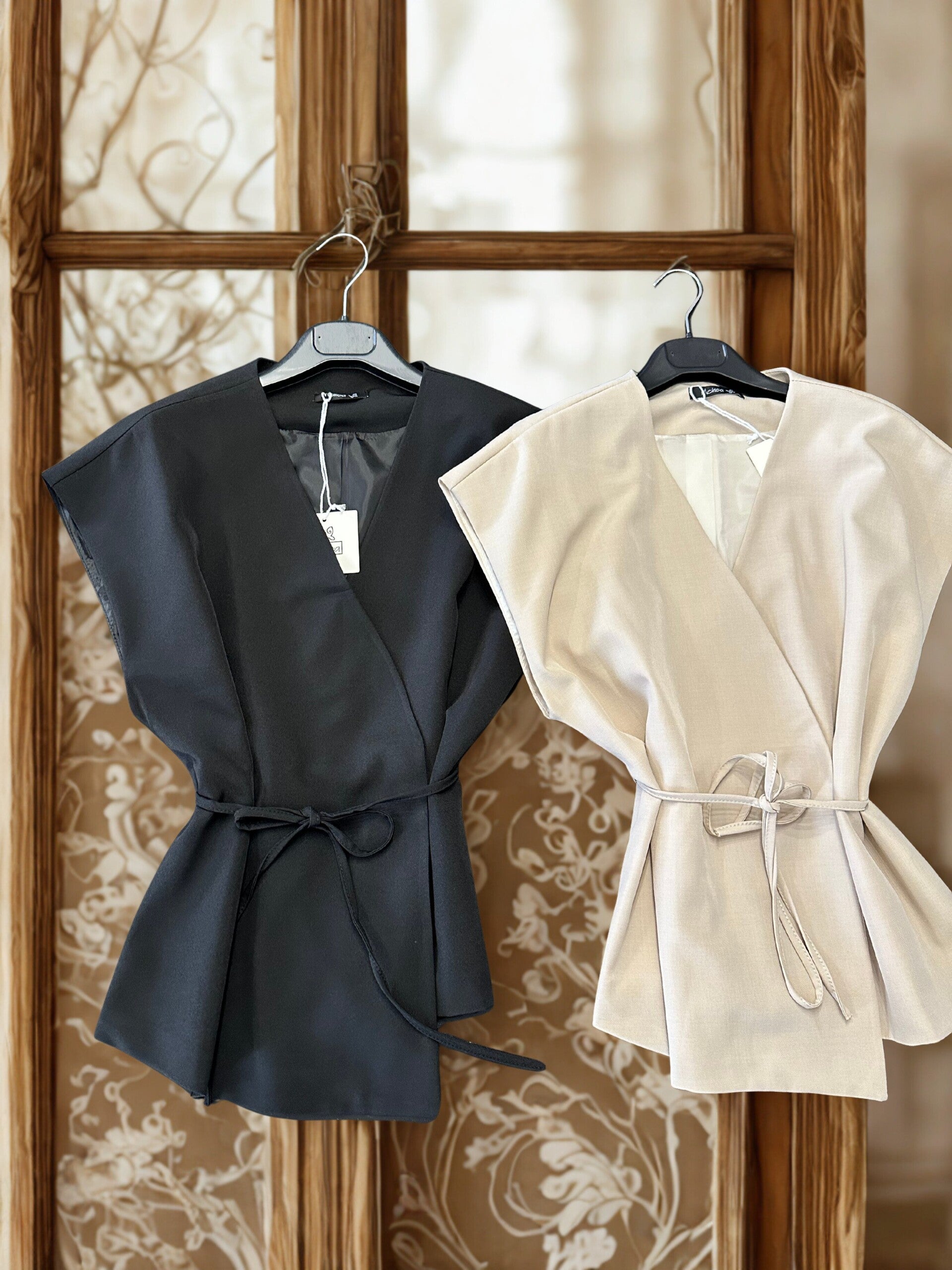 Blazer incrocio con laccio in vita