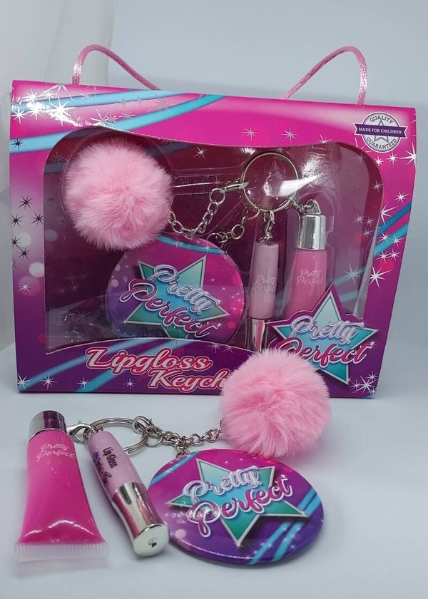 Cadeau setje sleutelhanger lipgloss