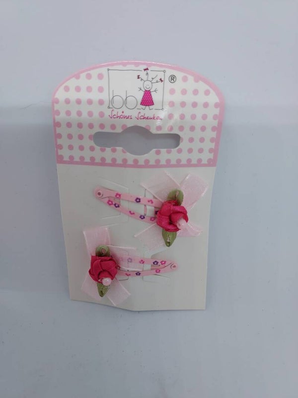 Haarclip stoffen roos lichtroze