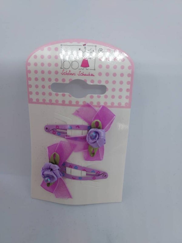 haarclips stoffen roos lila
