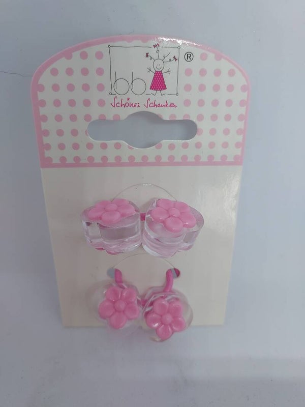 Haarelastiekjes plastic bloem lichtroze