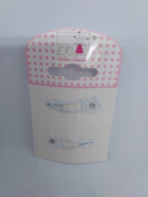 Haarclips bloem wit/zilver