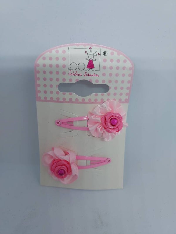 Haarclips stoffen bloem lichtroze