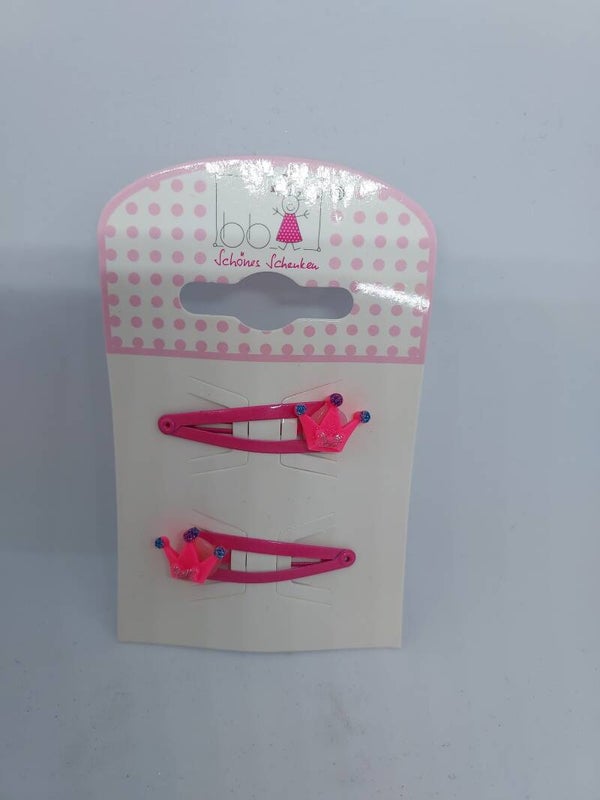 Haarclips kroon donkerroze