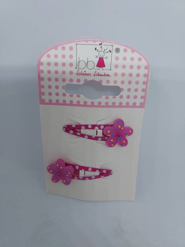 Haarclips bloem donkerroze