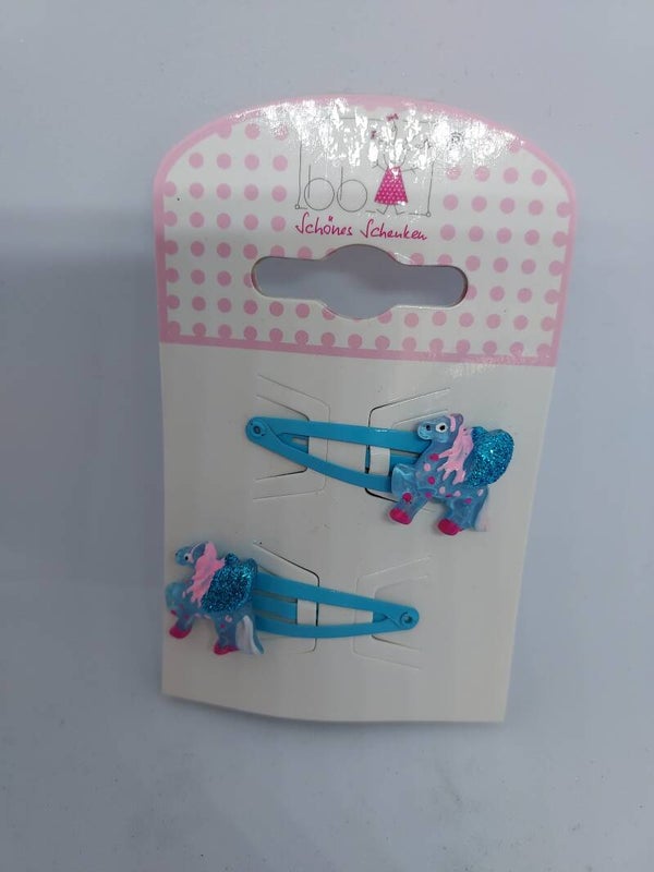 Haarclip eenhoorn lichtblauw