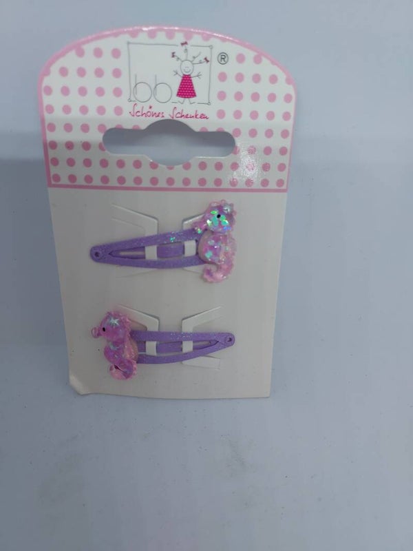 Haarclips lila zeepaardje