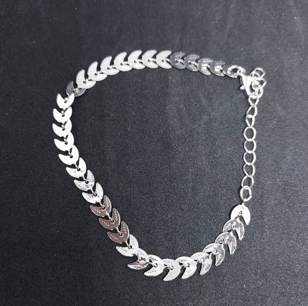 armbandje bladeren zilver