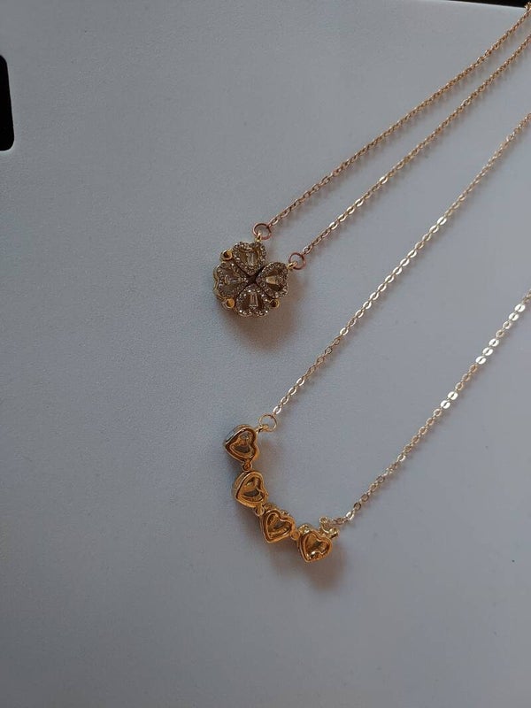 Ketting klaver/hart goud