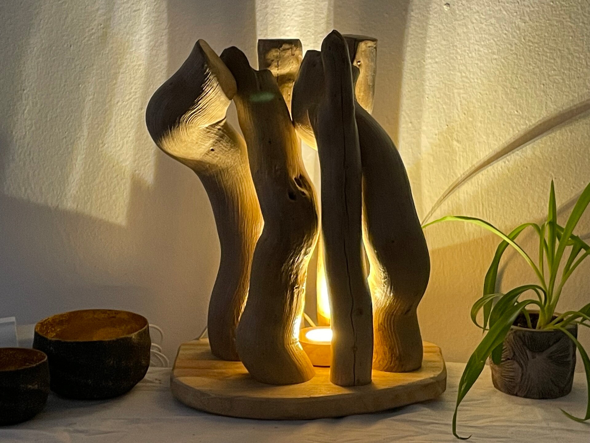 Wurzelholz Lampe