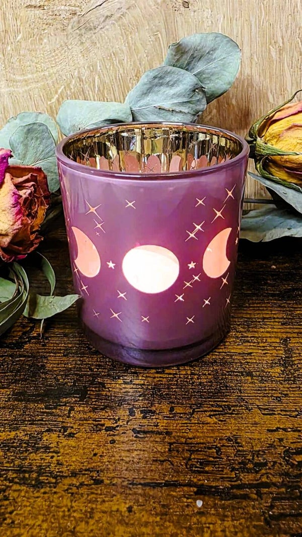 Kerzenhalter metallic Mondphasen 10 x 12,5 cm