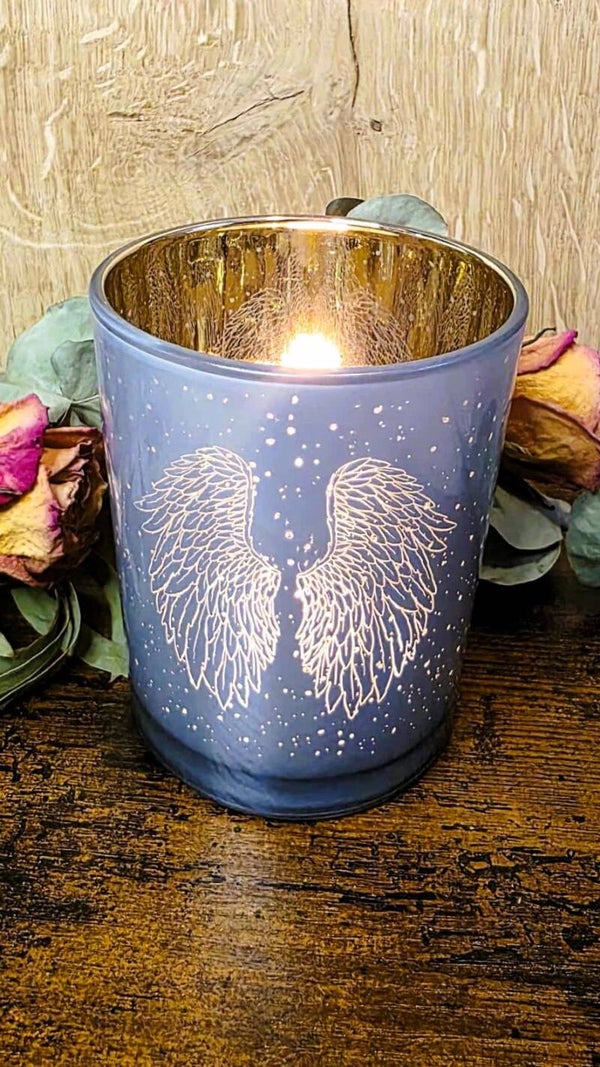 Kerzenhalter metallic Engelsflügel 7,3 x 8 cm