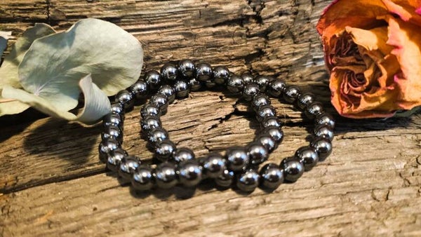 Armband Hämatit 8 mm Perlen